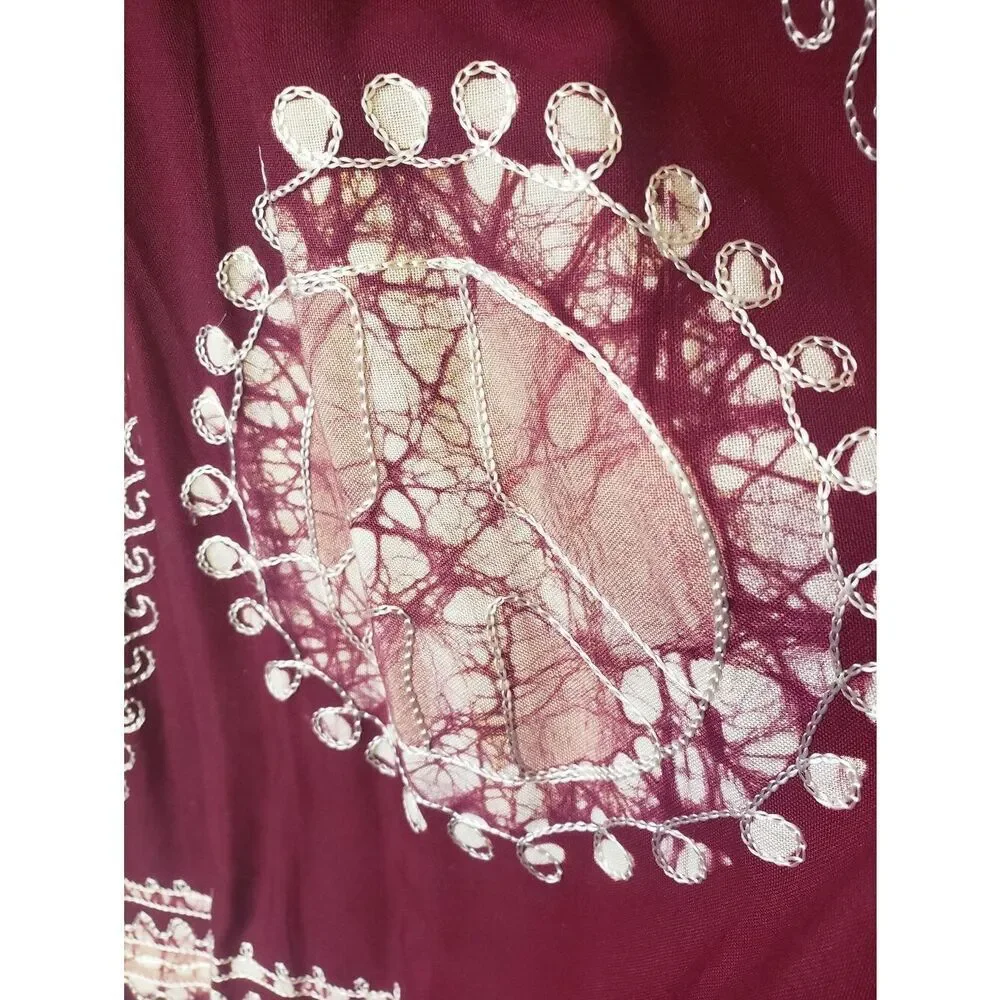 ADVANCE APPARELS Smocked Strapless Festival Peace Sign Dress Medium